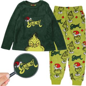 The Grinch Grüner Fleece Kinder Pyjama/Schlafanzug, warm, langarm, festlich 18-24 Monate
