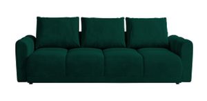 BroMARKT Sofa NUBES mit Schlaffunktion Bettkasten Kissen Couch, Grün