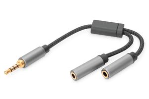 DIGITUS Headset Adapter,3,5mm Klinke auf 2x3,5mmBuchse 0,2mm
