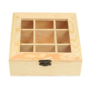 Holz Teebeutel Schmuck Organizer Brust Aufbewahrungsbox 9 Fächer Teebox Organizer Holz Zuckerpaket Container