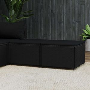 vidaXL Záhradná stolička s vankúšom 2 ks Black Poly Rattan