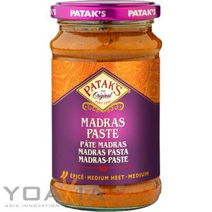 PATAK'S Madras Gewürz Paste 283g | mit Kreuzkümmel, Ingwer und Chili | SCHARF