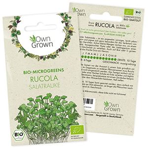 Microgreens Samen Rucola: 800Rucola Samen zur Keimsprossen Anzucht – Keimsprossen Samen mit Rauke Saatgut – Micro Green Rauke Samen für leckere Keimlinge – Rucola Sprossen Samen von OwnGrown