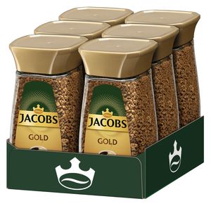 JACOBS Gold löslicher Kaffee 6 Gläser - 6 x 200 g Instantkaffee
