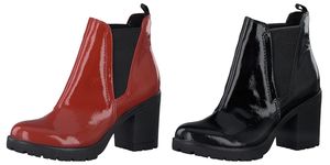 Marco Tozzi Damen Stiefeletten Chelsea Boots Lack Patent , Farbe:Schwarz (Black Patent), Größe:EUR 41