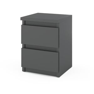 STIV Möbel | Nachttisch Grau Matt 30x30x40 cm | 2 Schubladen | Moderner Nachtschrank | Dezentes Design in Uni-Grau STIV Möbel | Nachttisch Grau Matt 30x30x40 cm | 2 Schubladen | Moderner Nachtschrank | Dezentes Design in Uni-Grau