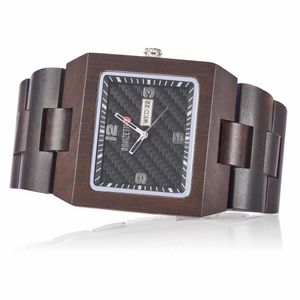 Bonizetti Herrenuhr EVEREST Armbanduhr mit Sandelholz Armband Braun Durchmesser 4,6cm Holzuhr, Holzarmband