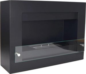Nebraska Ethanol Wandkamin, Schwarz, 78 cm Breite, Bioethanol, 1,5 kW