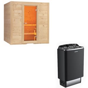 Sentiotec Sauna Komplettset Basic Large | Saunaofen 100 | 5 Pers.