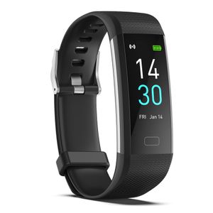 S5 Sport Smart Watch für Herren Damen Pulsmesser Fitness Tracker mit langer Akkulaufzeit Wasserdicht für Android iPhone, Schwarz