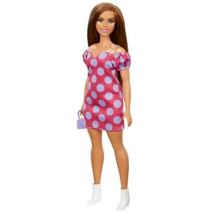 Barbie Fashionistas Puppe (Vitiligo) im schulterfreien Polka Dot Kleid