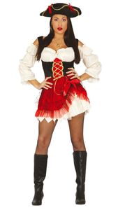 y Piratin Kostüm für Damen Piratenkostüm Gr. M - L, Größe:L