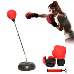 Mucola Standboxsack Erwachsene mit Boxhandschuhe Boxsack verstellbar Boxbirne Punching Ball Boxpartner Punchingsäcke Training