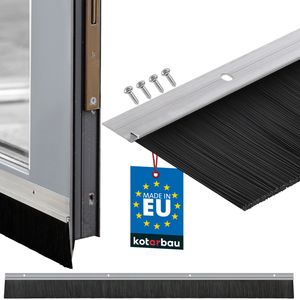 KOTARBAU® Bürstendichtung 100 cm x 60 mm Aluminium Türdichtung Dichtungsstreifen Zugluftstopper Streifenbürste Türbürste Türbodendichtung