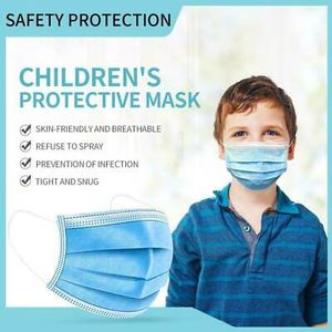 200 Stk Einwegmasken für Kinder Blau Kinder Gesichtsmaske Einweg-3-lagige Mundmaske