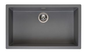 Reginox Rechteckiges Granit-Spülbecken, große Küchenspüle Amsterdam 72 Grey Silvery 72x40 cm R30899