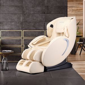 HOME DELUXE - Massagesessel SONO Beige - inkl. Zero Gravity Funktion, Bluetooth und Heizung I Massagestuhl Relaxsessel mit Wärmefunktion