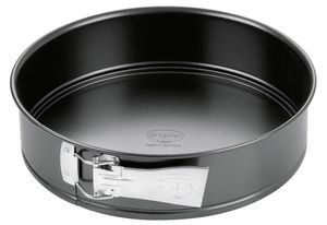 Dr. Oetker Springform Ø 26 cm, Kuchenform mit Flachboden, runde Backform aus Stahl mit Antihaftbeschichtung (Farbe: schwarz), Menge: 1 Stück