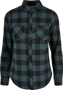 Dámská košile Urban Classics Ladies Turnup Checked Flanell Shirt jasper/black - XS