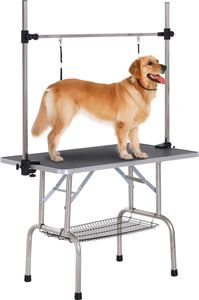 PawHut Trimmtisch Tierpflegetisch Schertisch Pflegetisch mit Unterkorb für Hunde höhenverstellbar klappbar Edelstahl Metall Schwarz 107 x 60 x 170 cm PawHut Trimmtisch Tierpflegetisch Schertisch Pflegetisch mit Unterkorb für Hunde höhenverstellbar klappbar Edelstahl Metall Schwarz 107 x 60 x 170 cm