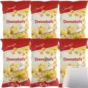Jeden Tag Cheeseballs Pikant würziger Mais Snack mit Käsegeschmack 6er Pack (6x150g Packung) + usy Block
