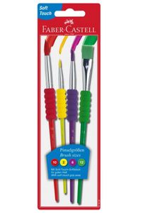 FABER-CASTELL Synthetikhaarpinsel 4-teiliges Set