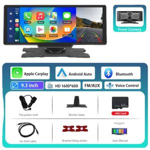 Auto-Spiegel Videoaufnahme, kabelloses Carplay, Android Auto, 93 Front CAM 64G
