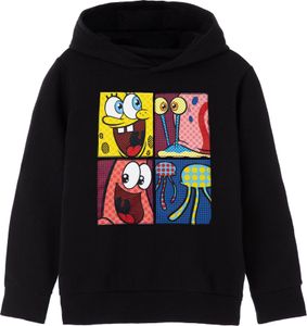 SpongeBob SquarePants - Mikina s kapucňou pre deti NS7646 (128) (čierna)