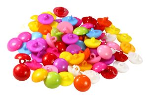 10 x Kinderknopf Ösenknopf 1-Loch, rund, 15 mm, freie Farbwahl oder Farbmix, Farbe:Farbmix 1
