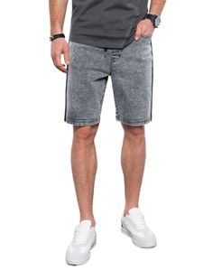 Ombre Herren Shorts Jeans Kurze Hose mit Taschen gerader Passform Gr. S-XXL, Jeans, Grau, Schwarz Denim Hose, Grau XXL