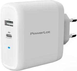 PowerLot 60W USB C Ladegerät mit GaN Tech PD 3.0 Netzteil, Schnellladegerät Kompatibel mit MacBook Pro, Lenovo, Surface, Dell XPS, Chromebook, HP, Laptop, iPad, iPhone 14 Pro Max, DJI Mini 3 Pro usw