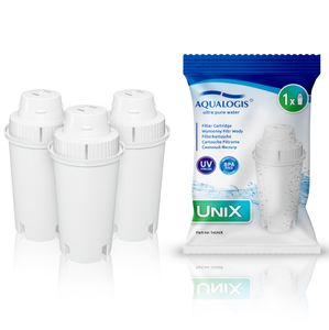 Aqualogis UniX 3-teiliges Filterpatronen-Set - Kompatibel mit Brita Classic, Dafi Classic - Wasserfilter - Wasserfilter für Kühlschränke