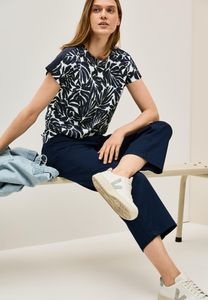 CECIL Rundhalsshirt 'Print Shirt mit Details', B323718, urban dark blue, Gr. L