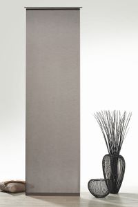 heimtexland ® Schiebegardine Natural Chic mit Zubehör Flächenvorhang Batist Optik Natur Matt Schiebevorhang Gardine HxB 245x60 cm Typ410 grau