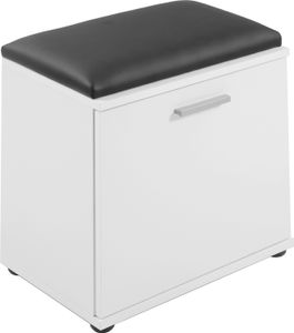 riess-ambiente Moderne Sitzbank JUSTUS 50cm weiß Kunstleder schwarz inkl. Sitzkissen mit Stauraum Bank riess-ambiente Moderne Sitzbank JUSTUS 50cm weiß Kunstleder schwarz inkl. Sitzkissen mit Stauraum Bank