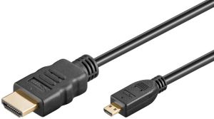 Goobay 31943 Kabel HDMI Typ-A/Micro-D 3m czarny 1080p Micro HDMI microhdmi