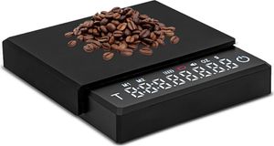Mini-Kaffeewaage mit Timer, 2 kg/0,1 g, genau, 3 Modi, wiederaufladbare tragbare Digitalwaage Typ C fuer Espresso und Pour-Over-Kaffee mit Silikon-Isolierhuelle