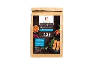 Wildfang Junior Premium Trockenfutter für Welpen mit 60% Lachs 2 kg, getreidefrei, glutenfrei, hypoallergen