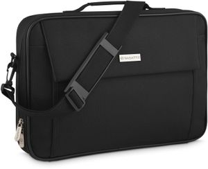 Zagatto Qualität Schwarz Laptop-Tasche 17,3 Zoll ZG786 Etui Aktentasche Verstärkt Notebooktasche sicher und bequem Laptoptasche für Damen und Heren