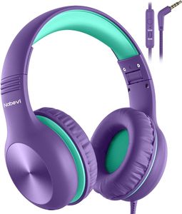 Kinder Kopfhörer mit Kabel, 85/94dB Lautstärkegrenze, HD-Stereoton, Sharing-Funktion, Faltbare Over-Ear Kinderkopfhörer mit Mikrofon für Schule/Reise