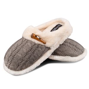 Damen Pantoffeln, Warme Plüsch Hausschuhe Indoor rutschfeste Slippers Grau  Gr. 39
