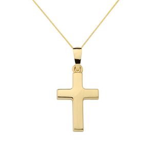 Anhänger Kreuz mit massiver Goldkette 1,1 mm 333-8 Karat Gold Juwelier Qualität, Kettenlänge:42 cm