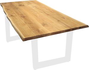 Tischplatte mit Baumkante - Eiche, massiv - 140 x 80cm