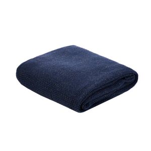 Przytulny koc przytulny koc sofa koc polar koc narzuta DENY koc ze złotą nitką granatowy 130x170 cm HOMLA