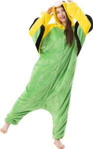 Katara 1744 -  Wellensittich / Papagei gelb-grün L (165-175cm), Jumpsuit, Onesie, Karneval, Overall, Party, Karnevals-Kostüm, Verkleidung zum Fasching, Schlafanzug, Hausanzug, Jogginganzug, Cosplay, Tierkostüm für Erwachsene