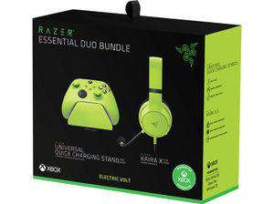 Razer Essential Duo Bundle für Xbox - Kabelgebundenes Headset und Schnellladegerät für Xbox-Controller (Kaira X for Xbox, Triforce 50-mm-Treiber, HyperClear Kardioiden-Mikrofon) Lime