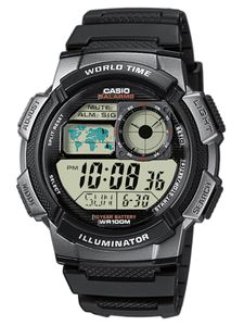 CASIO AE-1000W-1BVEF hodinky pánske silikónové dátum budík digitálne čierne