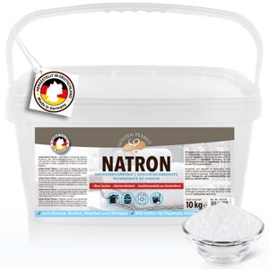 GOLDEN PEANUT Natron Pulver 10 kg - Premium Natriumhydrogencarbonat, Backsoda, Backpulver, Wasch-Soda, hochreine Lebensmittelqualität aus Deutschland