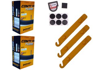 2x Schlauch Continental 55-622 (28x2.15) DV 40mm Dunlopventil +Reifenheber