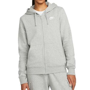 Nike Kapuzenjacke Club Fleece Damen, Farbe:Grau, Größe:S